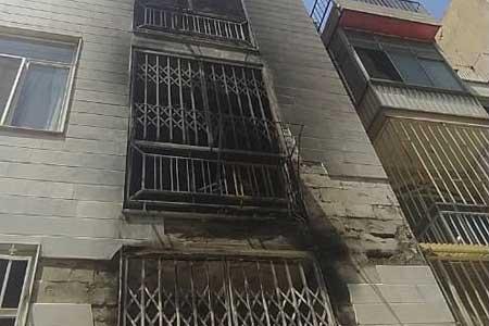 نجات 10 نفر از آتش سوزی ساختمان مسکونی