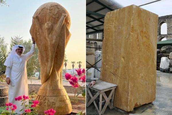 بزرگ ترین کاپ جام جهانی در قطر ساخته شد بزرگ ترین کاپ جام جهانی در قطر ساخته شد